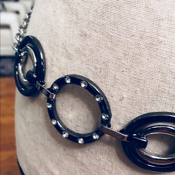 Style Co Women Silver Gray Chain Ring Belt - Picture 2 of 7